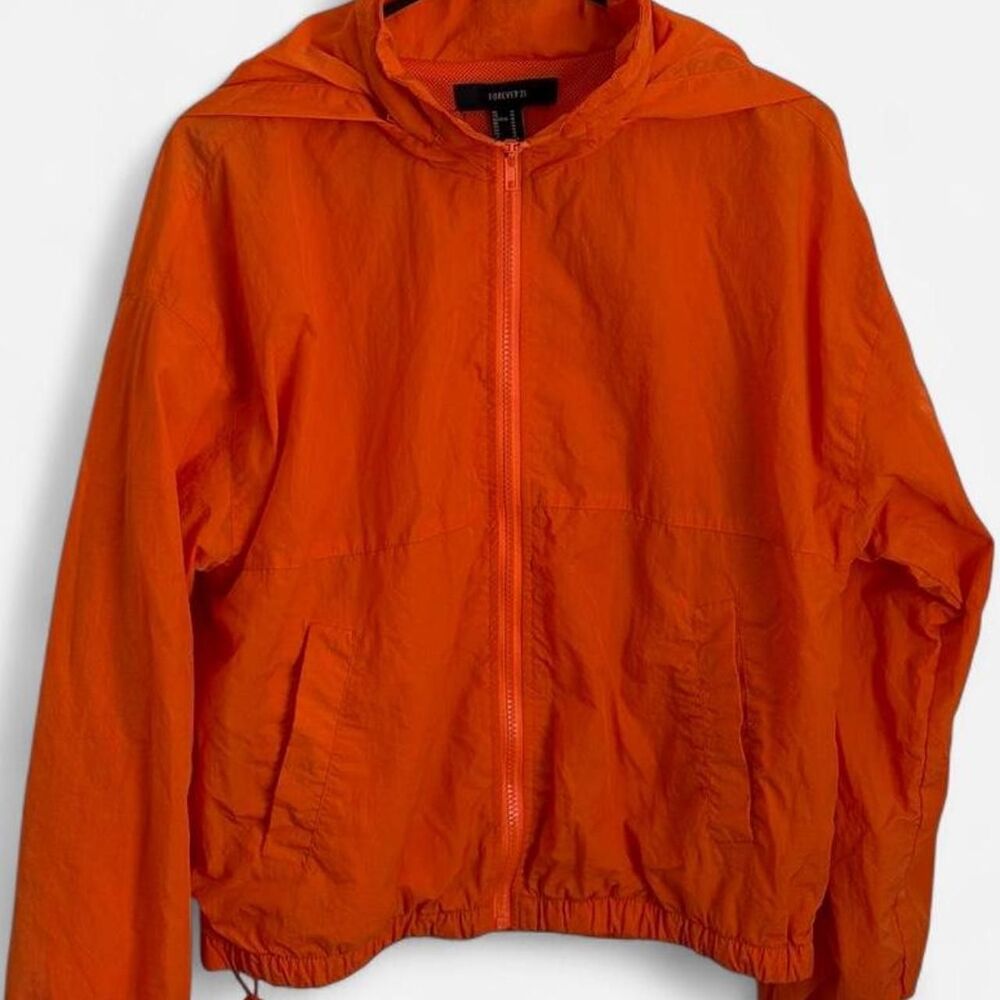 Forever 21 Women's Orange Windbreaker Jacket Size M